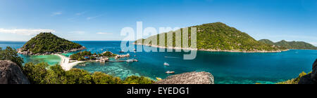 Koh Tao Panorama - eine paradiesische Insel in Thailand. Stockfoto