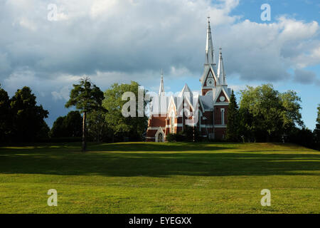 Lutherische Kirche der neugotischen Architektur in Joensuu, Finnland Stockfoto