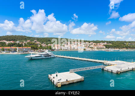 Ansicht von Argostoli Stadt, Insel Kefalonia, Ionische Meer, Griechenland Stockfoto