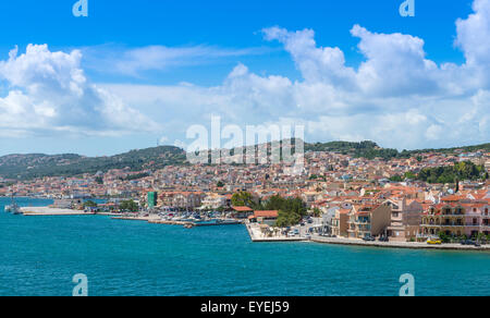 Ansicht von Argostoli Stadt, Insel Kefalonia, Ionische Meer, Griechenland Stockfoto