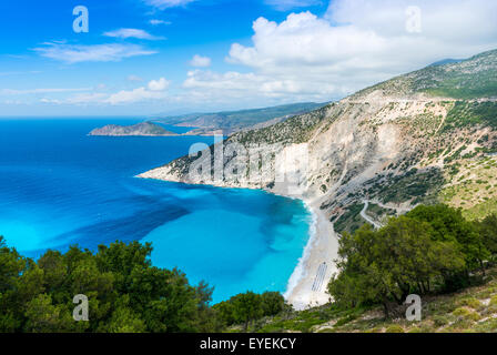 Myrtos Strand, Insel Kefalonia, Ionische Meer, Griechenland Stockfoto