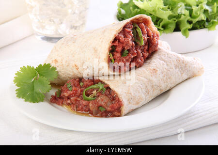 CORNED BEEF WRAP SANDWICH Stockfoto