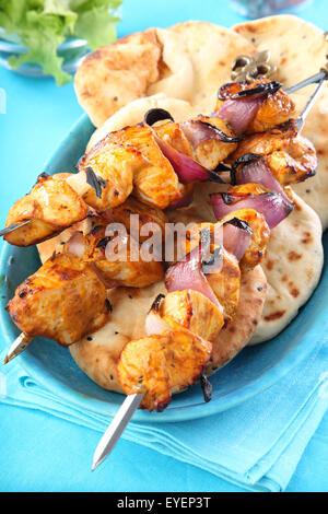 ASIAN CHICKEN TANDOORI KEBAB Stockfoto