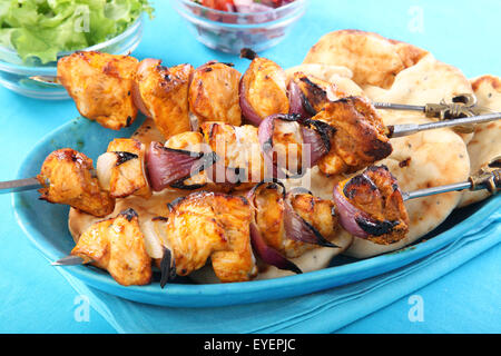 ASIAN CHICKEN TANDOORI KEBAB Stockfoto