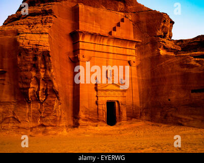 Vorislamische archäologische Stätte; Madain Saleh, Saudi-Arabien Stockfoto