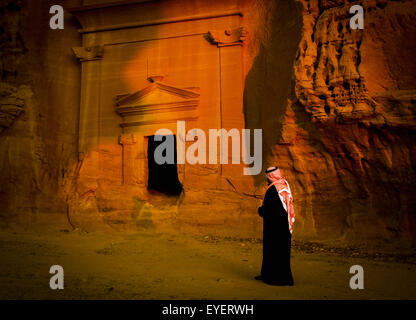 Vorislamische archäologische Stätte; Madain Saleh, Saudi-Arabien Stockfoto