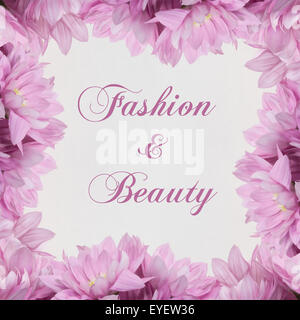 Mode und Beauty Blumendekoration, text Stockfoto