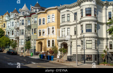 Wunderschöne viktorianische Architektur Haight Ashbury District, San Francisco, Kalifornien Stockfoto