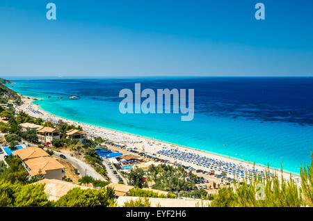 Kathisma Beach ist einer der besten Strände auf Lefkada Insel im Ionischen Meer Stockfoto