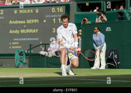 04.07.2015. die Wimbledon Tennis Championships 2015 statt in The All England Lawn Tennis and Croquet Club, London, England, UK. Stockfoto