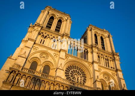 Kathedrale Notre Dame, bei Sonnenuntergang, Paris, Frankreich Stockfoto