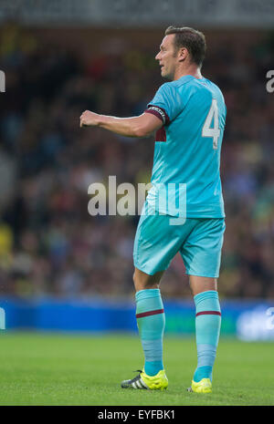 Norwich, Vereinigtes Königreich. 28. Juli 2015. Vorsaison-Freundschaftsspiel zwischen Norwich City und West Ham United. West Ham United ist Kevin Nolan. Bildnachweis: Aktion Plus Sport/Alamy Live-Nachrichten Stockfoto