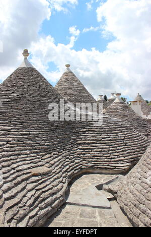 Konische Häuser Trulli in Alberobello, Apulien Italien Stockfoto