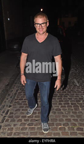 Heston Blumenthal gesehen genießen einen Burschen Abend mit seinem Sohn auf die Chiltern Firehouse Featuring: Heston Blumenthal wo: London, Vereinigtes Königreich bei: 27. Mai 2015 Stockfoto