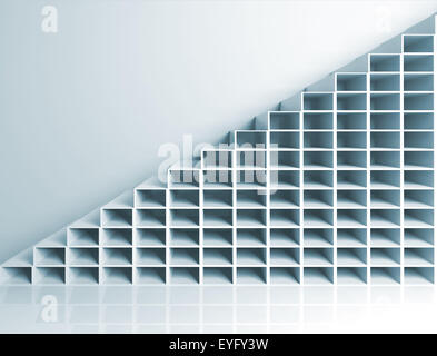 Abstrakt Architektur Hintergrund, 3d Treppe an der Wand Stockfoto