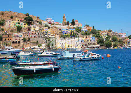 Hafen von Symi. Griechenland Stockfoto