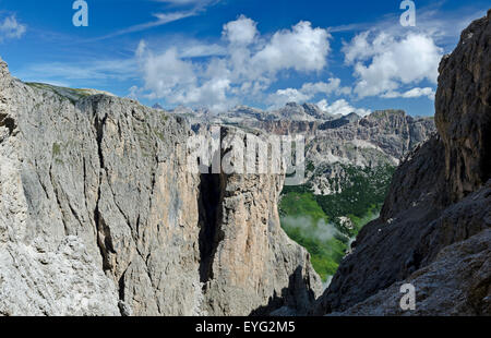 Italien Dolomiten Puez und Cir MTS von Setus Tal Sellagruppe Fußweg Pisciadù Hütte 666 Trail Stockfoto