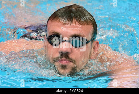 Kazan, Russland. 29. Juli 2015. Paul Biedermann Deutschlands reagiert während des Trainings der 16. FINA Swimming World Championships in Kasan Arena in Kasan, 29. Juli 2015. Foto: Martin Schutt/Dpa/Alamy Live News Stockfoto