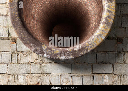 3D-Rendering eines alten Steinen-Tunnels Stockfoto
