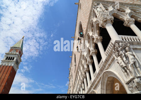 Restaurierungsarbeiten am Palazzo Ducale (Dogenpalast), Piazza San Marco, Venedig Stockfoto