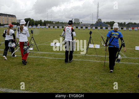 Kopenhagen, Dänemark. 29. Juli 2015. Elena Richter aus Deutschland bei ihrem Sport Seassion bei World Archery Championshiips 26 Juli - 2. august 2015 in Kopenhagen, Dänemark-Credit: Francis Dean/Alamy Live News Stockfoto