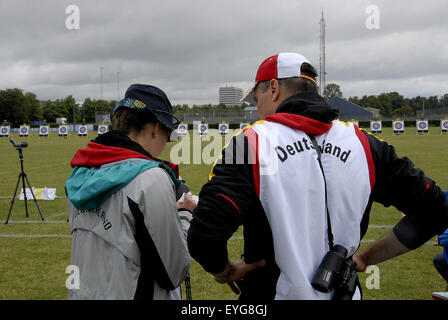 Kopenhagen, Dänemark. 29. Juli 2015. Elena Richter aus Deutschland bei ihrem Sport Seassion bei World Archery Championshiips 26 Juli - 2. august 2015 in Kopenhagen, Dänemark-Credit: Francis Dean/Alamy Live News Stockfoto