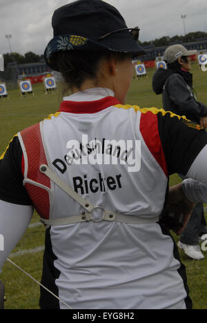 Kopenhagen, Dänemark. 29. Juli 2015. Elena Ricchter aus Deutschland bei ihrem Sport Seassion bei World Archery Championshiips 26 Juli - 2. august 2015 in Kopenhagen, Dänemark-Credit: Francis Dean/Alamy Live News Stockfoto