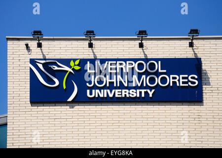 Melden Sie Liverpool John Moores University, Liverpool, Merseyside, England, UK, Westeuropa. Stockfoto