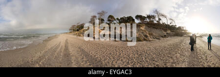 Ahrenshoop, Deutschland, Tropf Linie von den Klippen am westlichen Strand Stockfoto