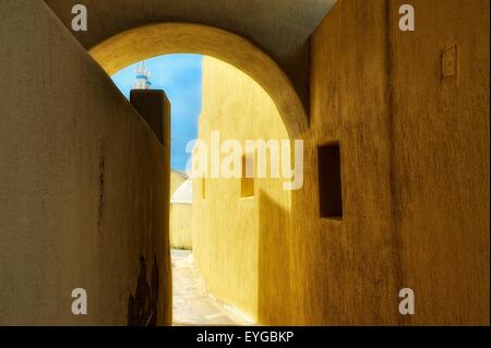 Das Dorf von Emporio Santoriini Griechenland. Stockfoto