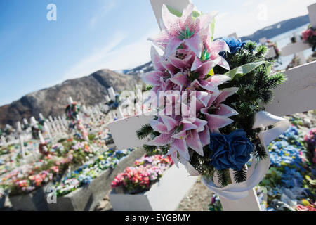 Dänemark, Grönland, traditionellen Friedhof; Upernarvik Stockfoto