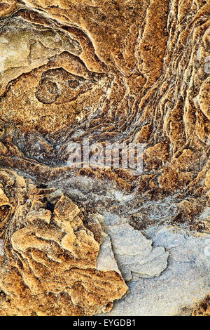 Detail der Felsen am Strand von Wellhaugh Punkt schlendern durch das Meer Northumberland England Stockfoto