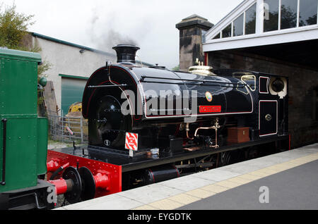 Dampf-Sattel Tank Lokomotive f c tingey Kirkby Stephen Ost Bahnhof Stainmore Eisenbahn Cumbria Stockfoto