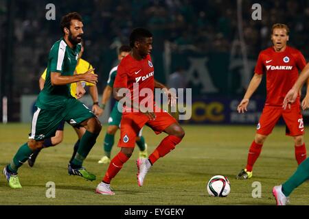 Athen, Griechenland. 28. Juli 2015. UEFA Champions League Fußball, vorläufig in der Qualifikationsrunde, Panathinaikos vs. FC Brügge. Abdoulay Diaby von Club Brugge Credit: Action Plus Sport/Alamy Live News Stockfoto