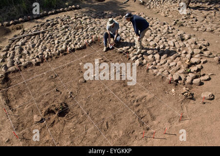 Äthiopien, Süd-West-Äthiopien, Omo-Tal, südlichen Mursiland, Archäologie arbeiten; Dirikoro Stockfoto