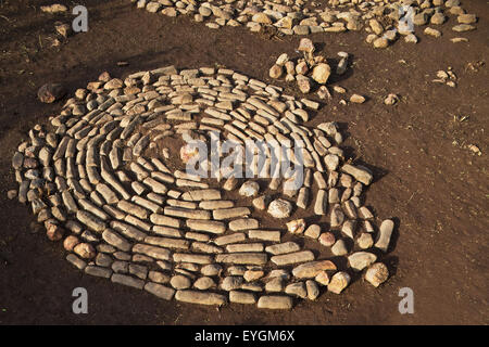 Äthiopien, Süd-West-Äthiopien, Omo-Tal, südlichen Mursiland Zentrum von Benna Kulugto (Stein-Plattform); Dirikoro Stockfoto