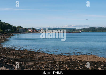 Rückblick auf Ardrishaig, von Tarbert Straße am Ufer des Loch Gilp, Argyle und Bute, Scotland Stockfoto