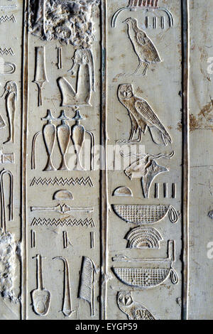 Luxor, Ägypten, Grab des Khaemhet Mahu (TT57) in den Adligen Gräbern im Asasif Nekropole: schönen Reliefs Stockfoto