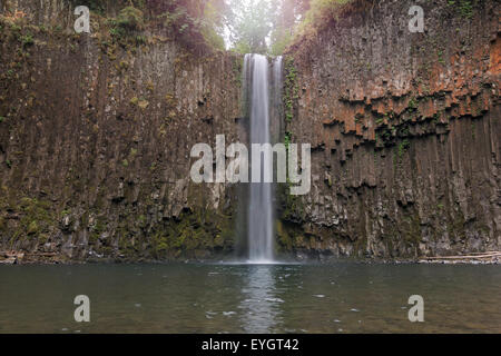 Abiqua fällt durch die Stadt Scotts Mühlen von krummen Finger Straße im Marion County Oregon Closeup Stockfoto