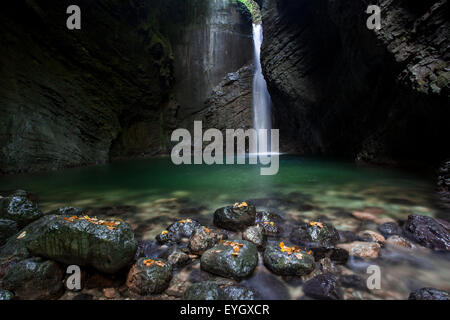 Wasserfall Kozjak, Soča-River-Gebiet. Stockfoto