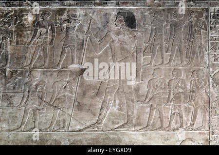 Luxor, Ägypten, Grab des Khaemhet Mahu (TT57) in den Adligen Gräbern im Asasif Nekropole: schönen Reliefs Stockfoto