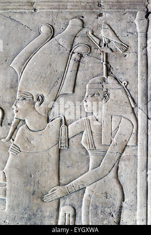 Luxor, Ägypten, Grab des Khaemhet Mahu (TT57) in den Adligen Gräbern im Asasif Nekropole: der Gott Osiris Stockfoto