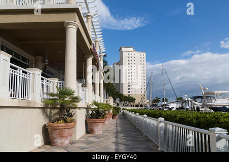 Marina Resort in Florida, Holzweg, Cape Coral Stockfoto