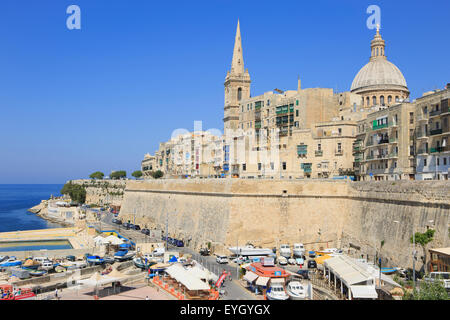 Die St. Pauls anglikanische pro-Kathedrale & Our Lady of Mount Carmel in Valletta, Malta Stockfoto