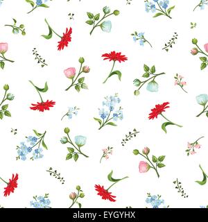 Nahtlose Muster mit bunten Blumen. Vektor-Illustration. Stock Vektor