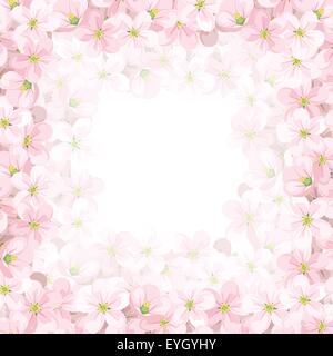 Vektor-Hintergrund mit rosa Apfel-Blüten. Vektor Eps-10. Stock Vektor