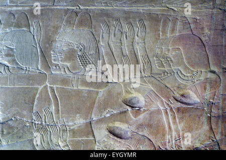 Luxor, Ägypten, Grab des Khaemhet Mahu (TT57) in den Adligen Gräbern im Asasif Nekropole: schönen Reliefs Stockfoto