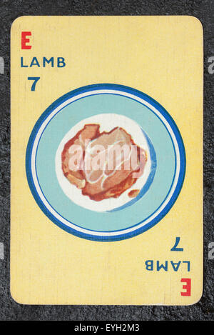 Vintage Menuette Spielkarte - Lamm Stockfoto
