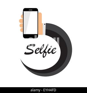 Flache Selfie Symbol Vektor-Illustration Stock Vektor