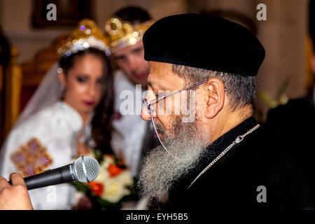 Koptische Christen Hochzeitszeremonie, Hove, Sussex, UK Stockfoto